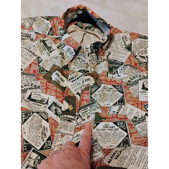 Vintage Tommy Hilfiger Shirt Twin Pines Long Sleeve Button Down Mens Large - Picture 7 of 8